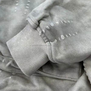 Haute Qualité Vintage Tie Dye DItressed Hoodie Coton Logo Personnalisé Streetwear Poids Lourd 100% coton Pull Hommes Hoodies - Product Image 6