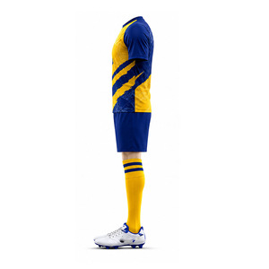 Conjunto de Camiseta de Fútbol Ekin Impex para Hombre, Manga Corta, Azul y Amarillo, Sublimada, Absorbente de Humedad, Uniforme Deportivo - Product Image 5