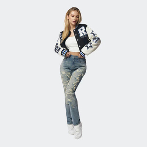 Premium Quality Varsity Jacket For Women Winter Wear 100% Wool Varsity Jacket With Embroidery Working And OEM - Product Image 1