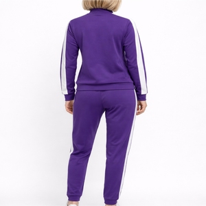 Women Custom Color Contrast Panel Tracksuit Zip Up Jacket & Jogger Pants Set Breathable Active Wear Tracksuit For Women - Product Image 2