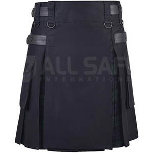 Kilt utilitario personalizado para hombre OEM con logotipo personalizado bordado tela híbrida bolsillos de carga colores sólidos-ropa europea - Product Image 2