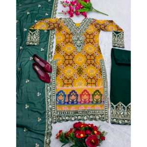 Ensemble de vêtements de fête pour femmes de créateur avec beau haut Dupatta-Sarara pour un look élégant - Product Image 4