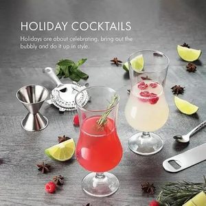 Juego de 4 vasos de cristal para cóctel Pina Colada, vasos de 405 ml para bebidas, cervezas, bebidas frías, jugos, batidos, regalos - Product Image 4