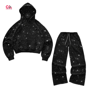 Conjunto Deportivo CARE MASTER con Estampado de Estrellas, Sudadera con Capucha y Pantalones Largos Unisex, Corte Holgado Informal para Otoño - Product Image 5