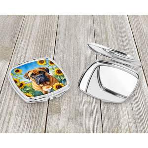 Bullmastiff Tournesols Miroir de maquillage de voyage pliable compact Cadeau décoratif de poche pour femmes et filles - Product Image 3