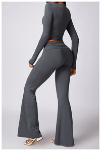 Conjunto de yoga de 2 piezas sin costuras para mujer, transpirable, de secado rápido, ajustado, para correr y hacer ejercicio, talla grande - Product Image 6