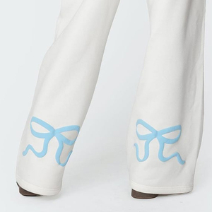 Pantalon décontracté large en coton et polyester personnalisé OEM DTF avec logo imprimé, pantalon de détente, streetwear tendance pour femmes - Product Image 3