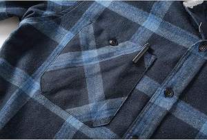 Camisas de Franela con Capucha para Hombre, Camisas a Cuadros Casuales con Botones, Chaquetas con Capucha para Hombre, Manga Larga, Elegantes, con Bolsillo - Product Image 6