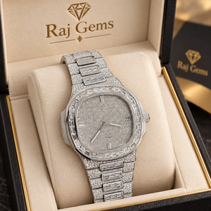 <b>Women's</b> Luxury Hip Hop Oval Dial Moissanite Mechanical <b>Watch</b> Stainless Steel <b>Bracelet</b> for Glass - Product Image 1