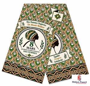 Tela Africana con Estampado de Cera, Día Internacional de la Mujer 8 de Marzo, Textil Ankara Personalizado, Fabricante OEM ODM, Proveedor Mayorista - Product Image 1