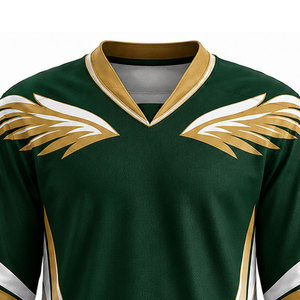 Ensemble d'uniformes de hockey sur glace pour hommes, vert, respirant, en polyester, tenue de sport personnalisée pour club - Product Image 5