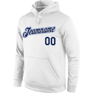 Custom Stitched White Royal-Light Blue Split Fashion Sports <b>Pullover</b> Sweatshirt Hoodie Custom Athletic Hoodie Team Sports Sweats - Product Image 5