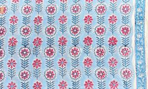 Tela de algodón elegante con estampado en bloque, ecológica, reutilizable, con estampado floral personalizado, tela estampada a mano, proveedor de pedidos al por mayor. - Product Image 2