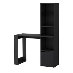 Scrivania per Computer Peterson Nera con Libreria a 4 Ripiani e Armadietto a 1 Porta, Arredamento Perfetto per l'Ufficio Domestico - Product Image 3