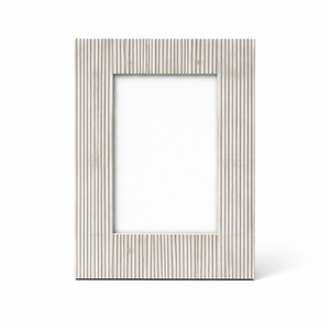 Marco de Fotos con Incrustaciones de Hueso Hecho a Mano, Impresión UV, Diseño de Rayas Grises, Decoración Moderna y Minimalista para Mesa - Product Image 2