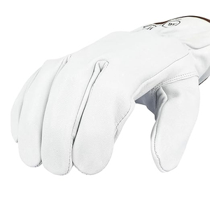 Factory Prices Goatskin White Leather Driver Working <b>Gloves</b> Elastic Wrist Short Cuff OEM Service Private Label <b>Driving</b> <b>Gloves</b> - Product Image 3