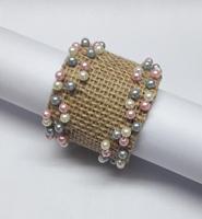 N S Tomar Kerajinan Tangan Cincin Serbet Camping Gaya Bunga Serat Bambu Ramah Lingkungan 4.5cm