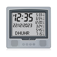 Horloge de prière musulmane avec affichage LCD, horloge de bureau avec alarme, calendrier Hijri, horloge numérique, horloge Azan