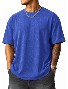 Camiseta Oversize de Streetwear para Hombre, Corte Relajado, Algodón Transpirable, Manga Corta, Hombros Caídos, Cuello Redondo, Casual, Ecológica - Product Image 1