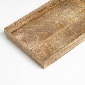 Bandeja rectangular multifuncional de bambú y nogal con acabado en color marrón para servir comida, café y desayuno. - Product Image 6