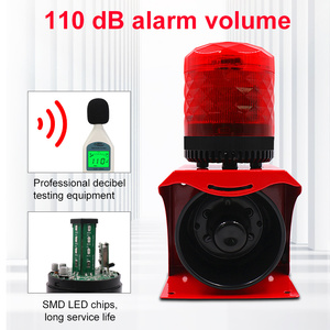 Allarme Sonoro e Luminoso Impermeabile IP65 WTSAFE per Esterni, Sirena Stroboscopica 110dB, DC12-24V AC220V, Allarme Industriale di Avvertimento Acustico e Visivo - Product Image 3