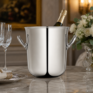 Enfriador de Vino de Lujo en Acero Inoxidable y Latón, Elegante Enfriador de Champán para Decoración de Mesa en Hoteles, Bares y Fiestas - Product Image 3