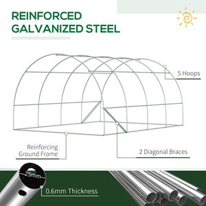Serra a tunnel passabile 13FT X 10FT X 6.5FT, versione migliorata per giardinaggio, in PVC e vetro, con 2 porte in rete con cerniera e 10 finestre in rete - Product Image 6