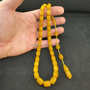Yellow Resin Tasbih Misbaha Subha Tespih 33 Islamic Prayer <b>Beads</b> Handmade Rosary for Dhikr <b>Meditation</b> Ramadan Gift for Him Her - Product Image 3