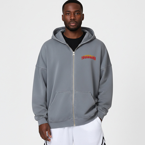 Pull-over surdimensionné en molleton épais 100 % coton de haute qualité, délavé, avec logo brodé personnalisé, grande taille, pour homme, hiver - Product Image 4
