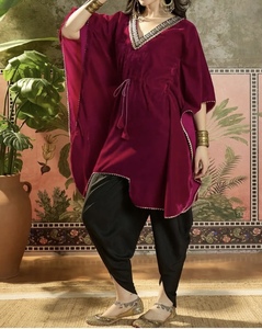 Designer Kaftan <b>Kurta</b> Set For <b>Women</b> Western Ladies Ethnic Kaftan Set Batwing Sleeves Loose Fit Kaftan Party Festival Wear Kaftan - Product Image 2