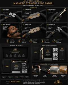 มีดโกนหนวดตรง JRL Gold Manual สแตนเลสสตีล คุณภาพสูง พร้อมบริการสกรีนโลโก้ บรรจุภัณฑ์สีตามสั่ง - Product Image 6