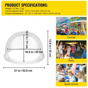 Copertura Protettiva a Cupola da 52 cm per Macchina Commerciale per Zucchero Filato da 20,5 Pollici (52 cm) di Diametro - Product Image 2