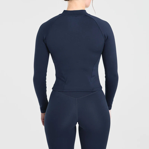Conjuntos de Ropa Deportiva de Yoga al por Mayor con Logotipo Personalizado, Chaquetas de Manga Larga Suaves y Leggings, Conjuntos de Yoga Elásticos sin Costuras para Mujer - Product Image 4