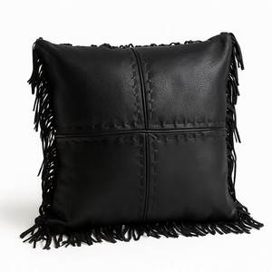 Natural Cowhide Leather <b>Sofa</b> Cushion Pillow Custom Size Hotel Room Decor Throw Pillow - Product Image 2