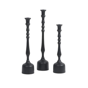 Black Metal Spiral Candle Holder with <b>Glass</b> Sleeve for Pillar Candle Home Decoration - Product Image 1