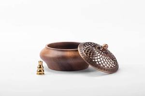 Brûleur d'encens en bois attrayant, porte-encens de luxe en métal, Bakhoor, encens arabe pour le Ramadan et l'Aïd Moubarak - Product Image 5