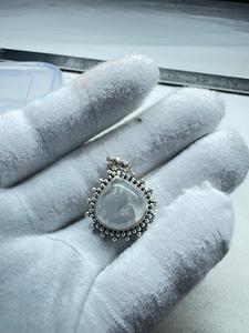 925 Sterling Silver Vintage Bohemian Water <b>Drop</b> <b>Rainbow</b> Moonstone Pendant Solitaire Bezel Setting Unisex Everyday Wear Gigli - Product Image 2