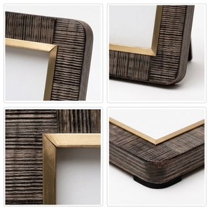 Marco de Fotos Hecho a Mano, Venta al por Mayor, Personalizado OEM ODM, Marco Rectangular con Borde de Latón y Textura de Hueso, DECORYUG - Product Image 3