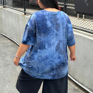 เสื้อยืดผู้หญิงลายมัดย้อม คอกลม แขนสั้น ทรงหลวม ผ้าฝ้าย เสื้อลำลอง ใส่ได้ทั้งฤดูใบไม้ผลิและฤดูร้อน - Product Image 2