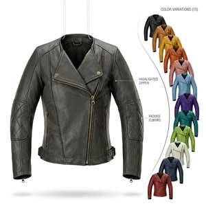 Hot Selling High Quality Genuine Motorcycle Leather <b>Jacket</b> for Men with Zipper Closure Stylish <b>Biker</b> <b>Jacket</b> for Casual OEM ODM - Product Image 1