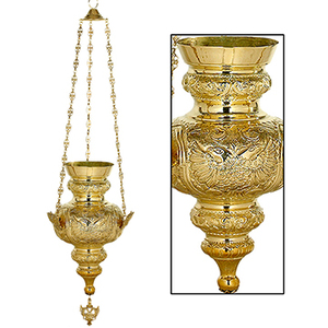 Hermosa Lámpara de Aceite Colgante Estilo Ecclesiastical |   Lámpara de Santuario de Latón para Iglesia – DOUBLE VEE EXPORTS - Product Image 1