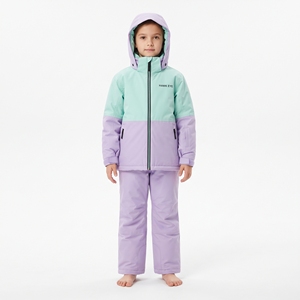 Chaqueta de Esquí para Niños HAWK EYE con Bloques de Color, Impermeable, con Capucha, Aislamiento Sintético, Color Morado Menta, Ropa de Invierno para Niños - Product Image 6