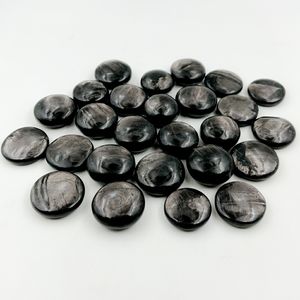 Hyperstène naturel, pièce de monnaie bombée polie à la main, pierre précieuse foncée, pierre de paume pour la méditation, le Reiki, la guérison énergétique des chakras et la décoration - Product Image 5