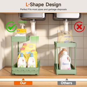 Set da 3 Organizzatori Estraibili a L Multiuso 2026 per Sottolavello, Contenitori Salvaspazio per Armadietti da Cucina e Bagno - Product Image 5