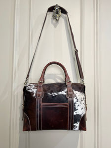 Nouveau fait à la main 100% cheveux naturels sur des sacs de sport en cuir de vachette élégant sac de voyage parfait en cuir véritable sacs à bagages occidentaux pour unisexe - Product Image 4