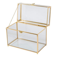 Boîte à bijoux de luxe moderne en laiton et verre, couleur personnalisable, taille ajustable, élégante, faite à la main, en laiton moulé sous pression, organisateur de bibelots, idéale pour offrir