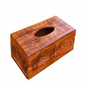 Porte-boîte à mouchoirs en bois durable pour la maison, le bureau et la voiture, distributeur de serviettes artisanal pour une décoration moderne de la maison - Product Image 1