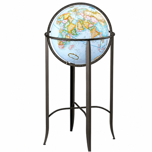 World Globe Metal Stand Novelty Desktop Decoration Globe with Educational Geographic Features | Home Office Decor Great Display - Product Image 1
