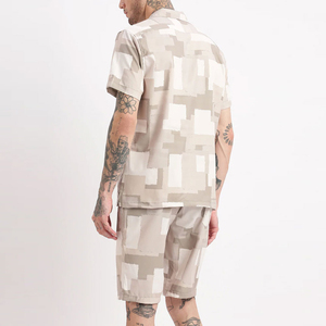 Ensemble chemise et short pour homme de haute qualité, en coton biologique respirant, à séchage rapide, avec logo personnalisé, taille plus, couleur unie - Product Image 3