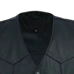 <b>Men</b> <b>Leather</b> <b>Waistcoat</b> Good Quality Genuine <b>Leather</b> Vest Solid Color Custom Printing - Product Image 3